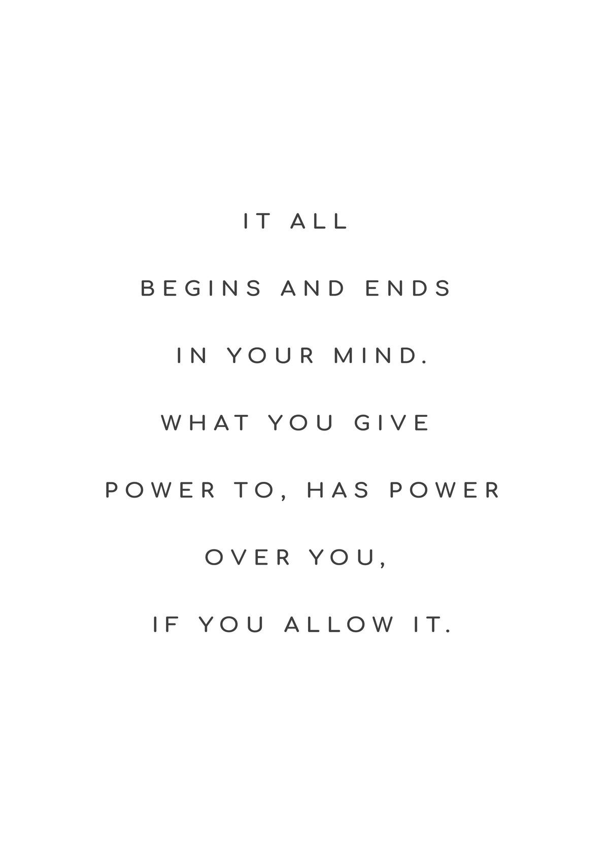 Your mind quote - Unframed art print