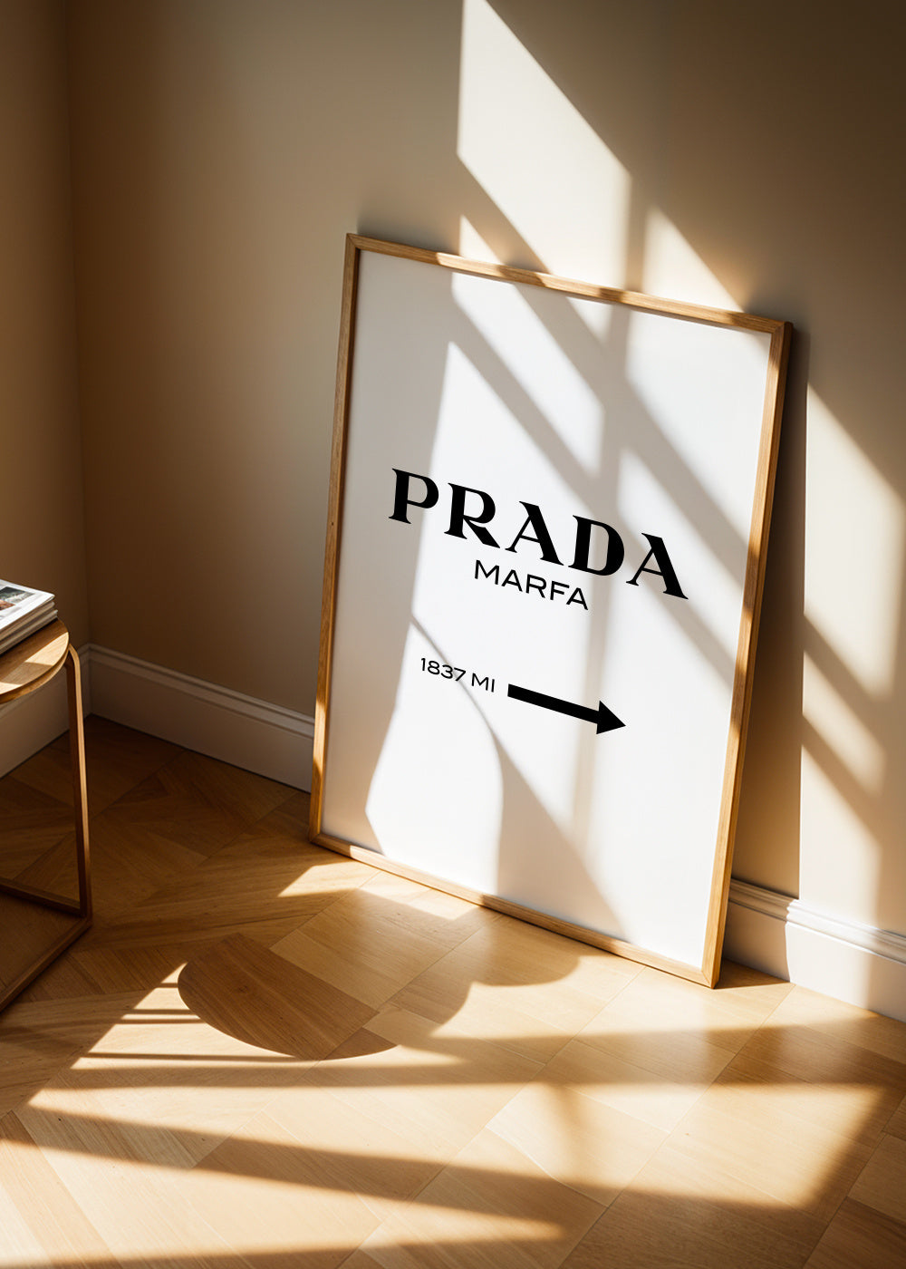 Prada Marfa - Framed poster in an interior