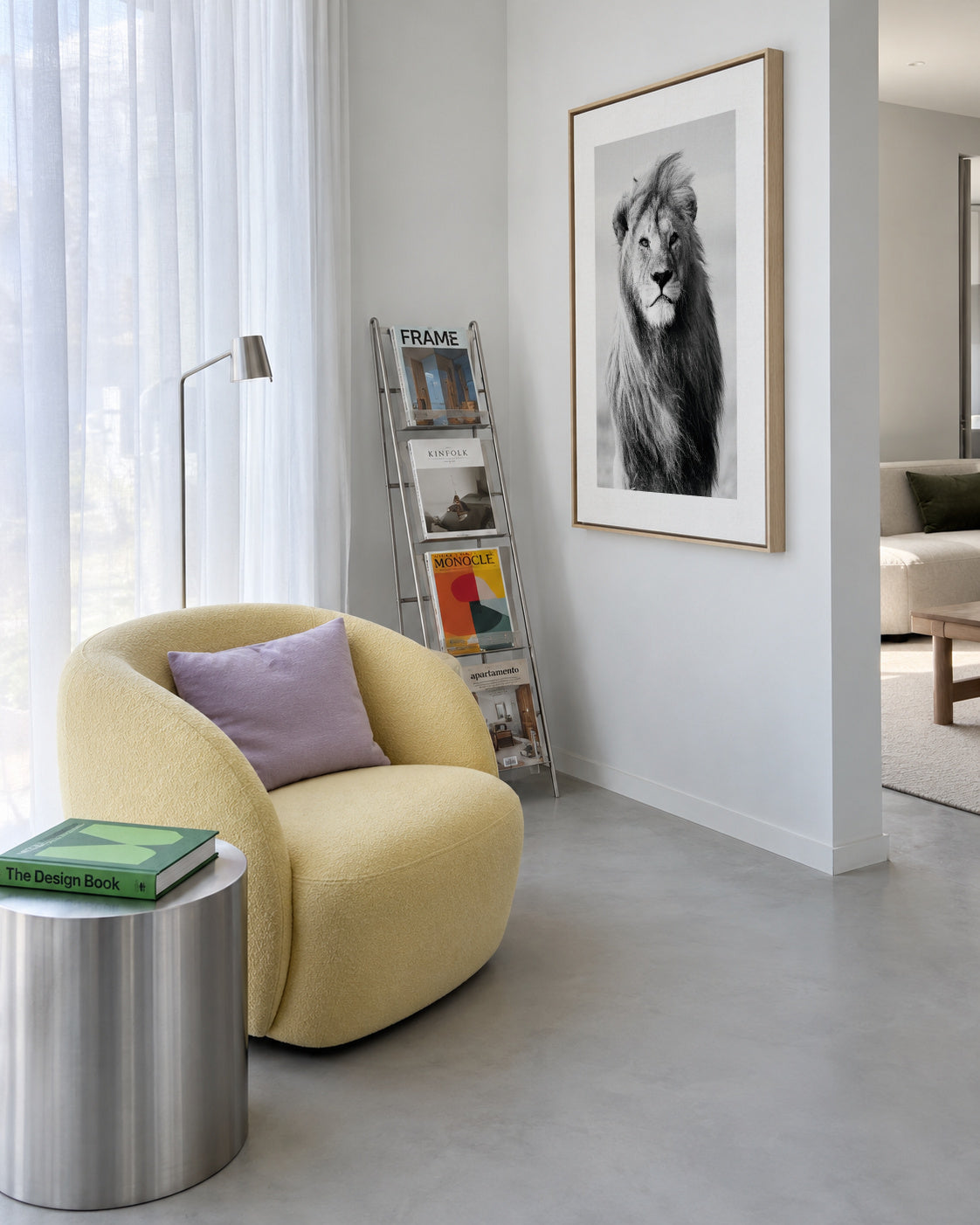 Majestic lion - Framed canvas in an interior