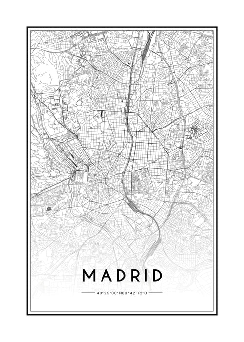 Madrid map - Unframed art print
