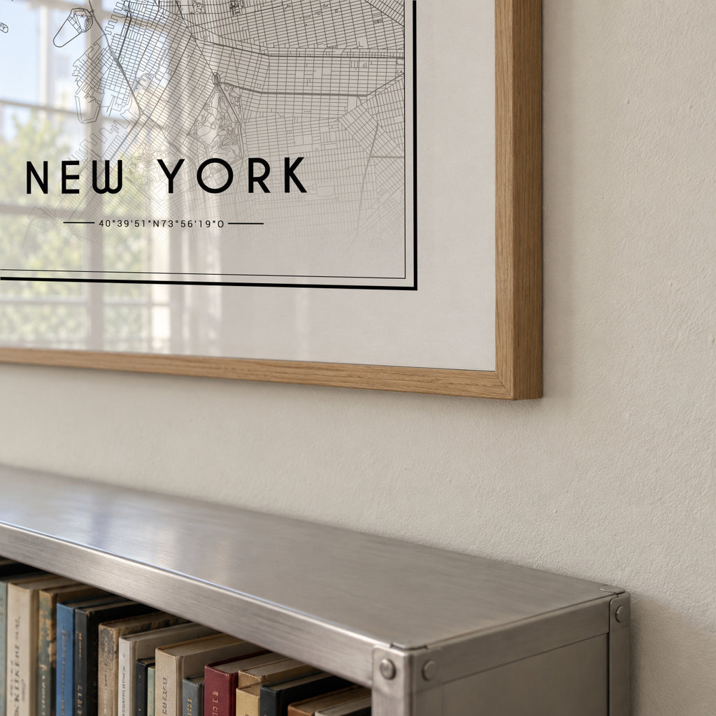 New York map - Framed poster detail