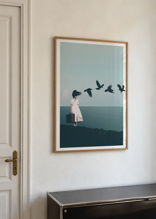 I am starting to forget your face - Framed poster in an interior