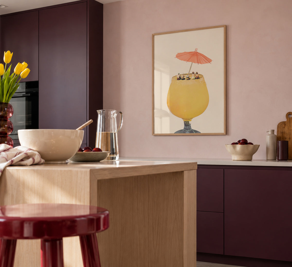 Holiday in a glass 2 - Framed poster in an interior