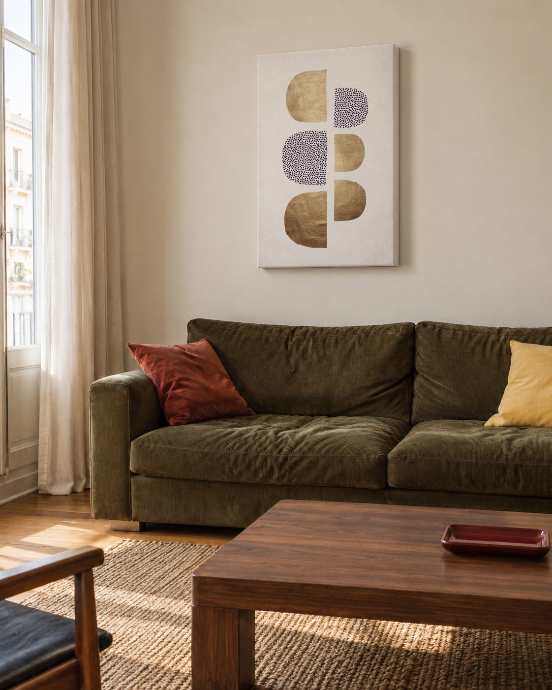 Geometrica No.7 - Unframed canvas in an interior