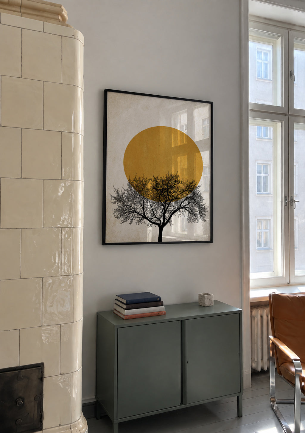 Winter sunrise - Framed poster in an interior