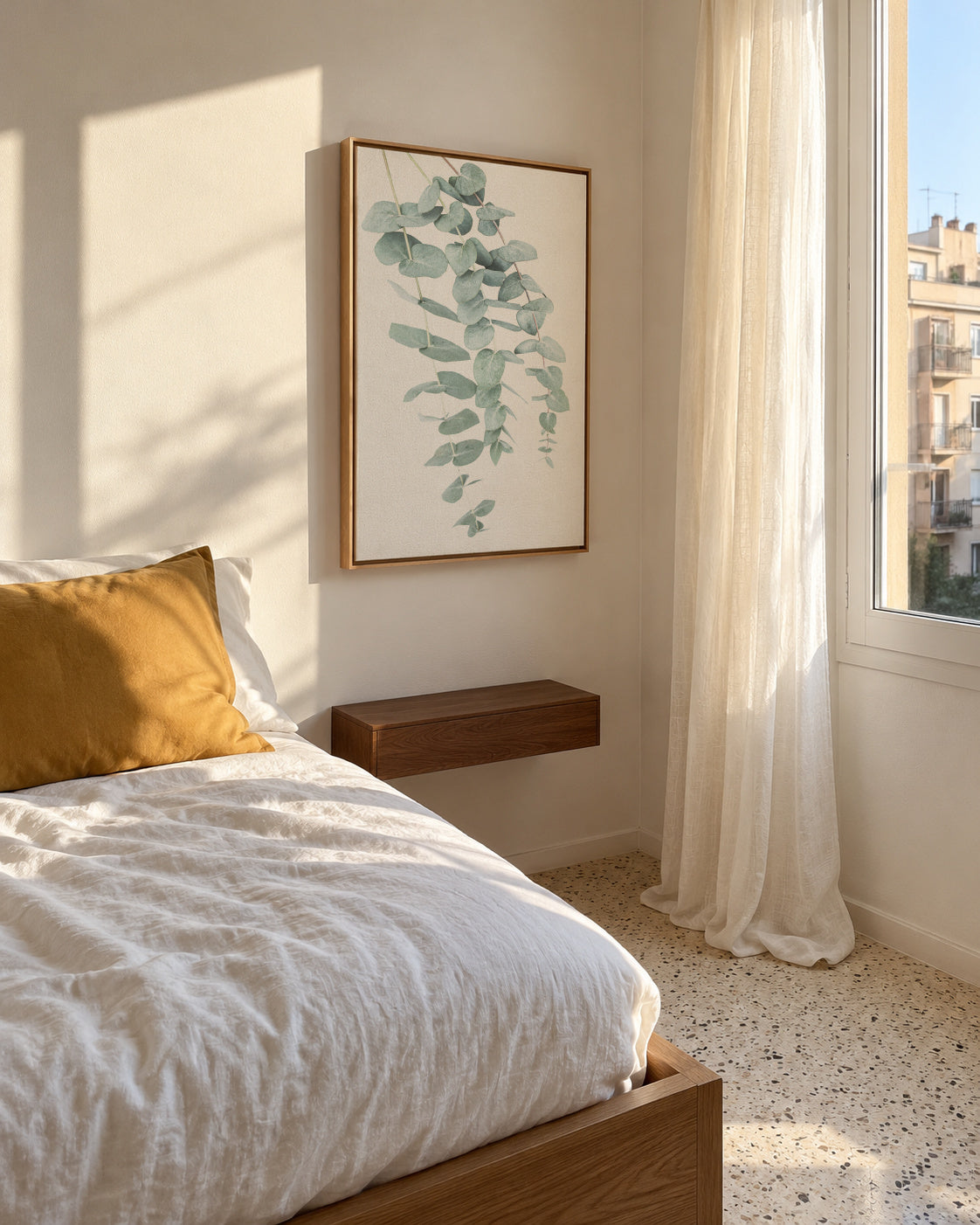 Eucalyptus I - Framed canvas in an interior