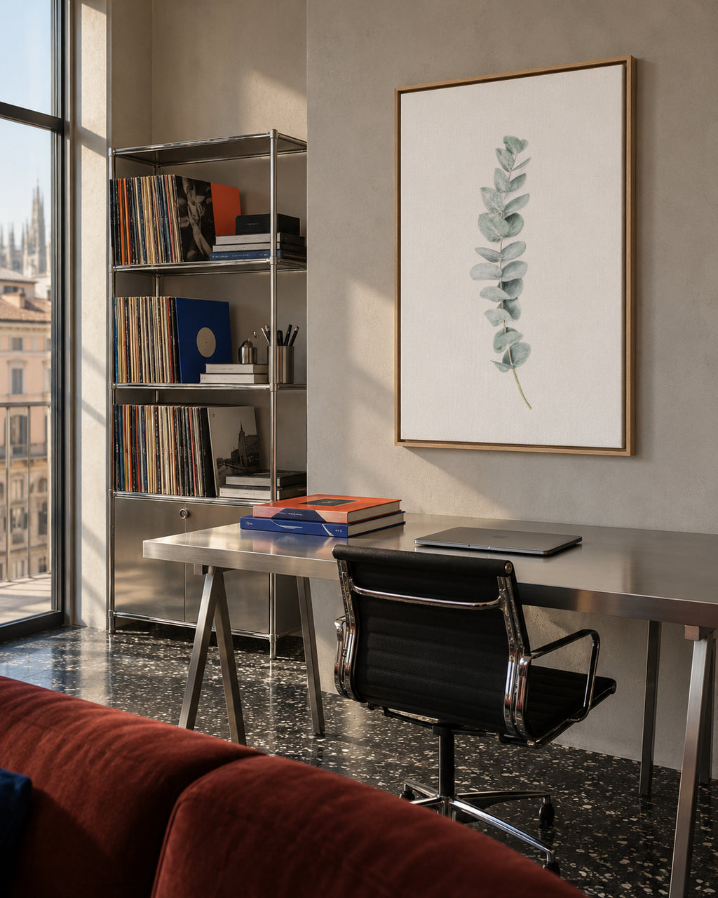 Eucalyptus II - Framed canvas in an interior