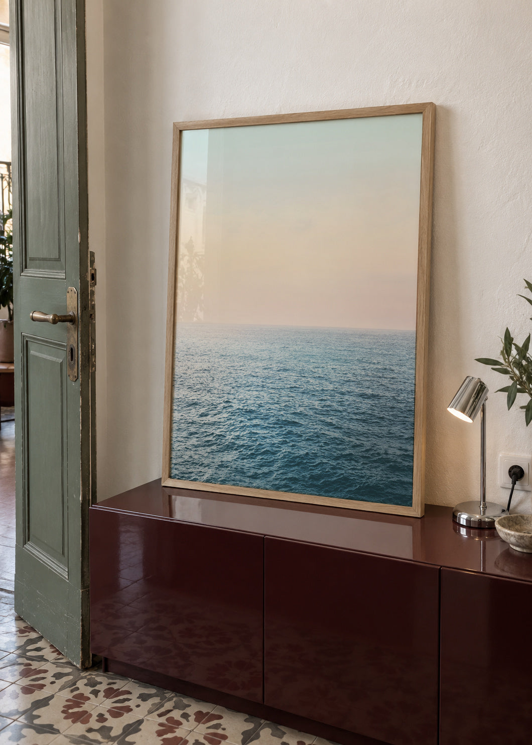 Peaceful - Framed poster in an interior
