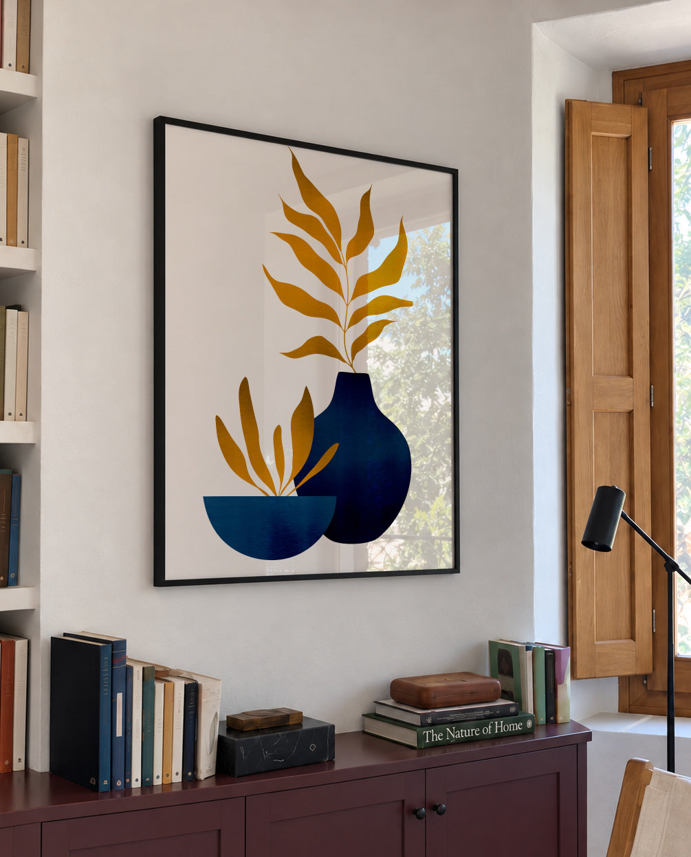 Autumn Flowers _ Y - Framed poster in an interior