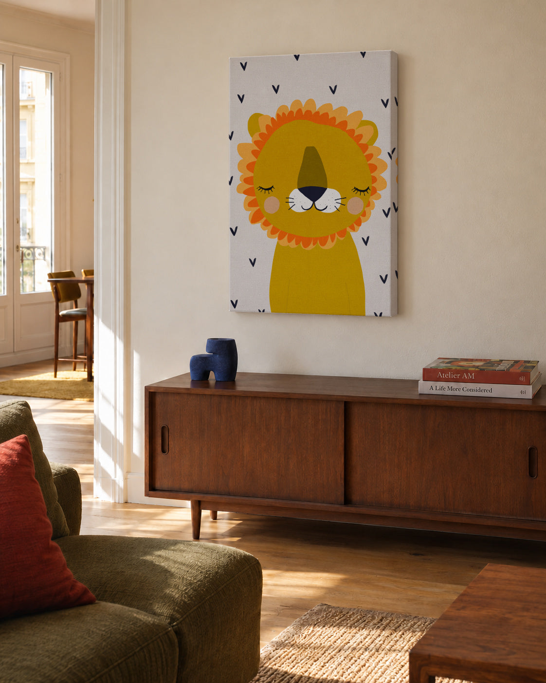 Little lion - Unframed canvas in an interior