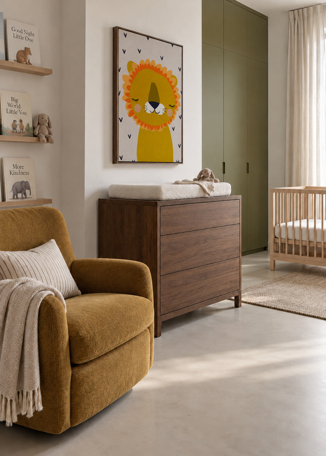 Little lion - Framed canvas in an interior