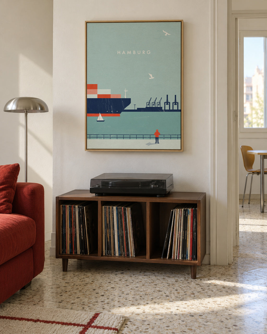 Hamburg - Framed canvas in an interior