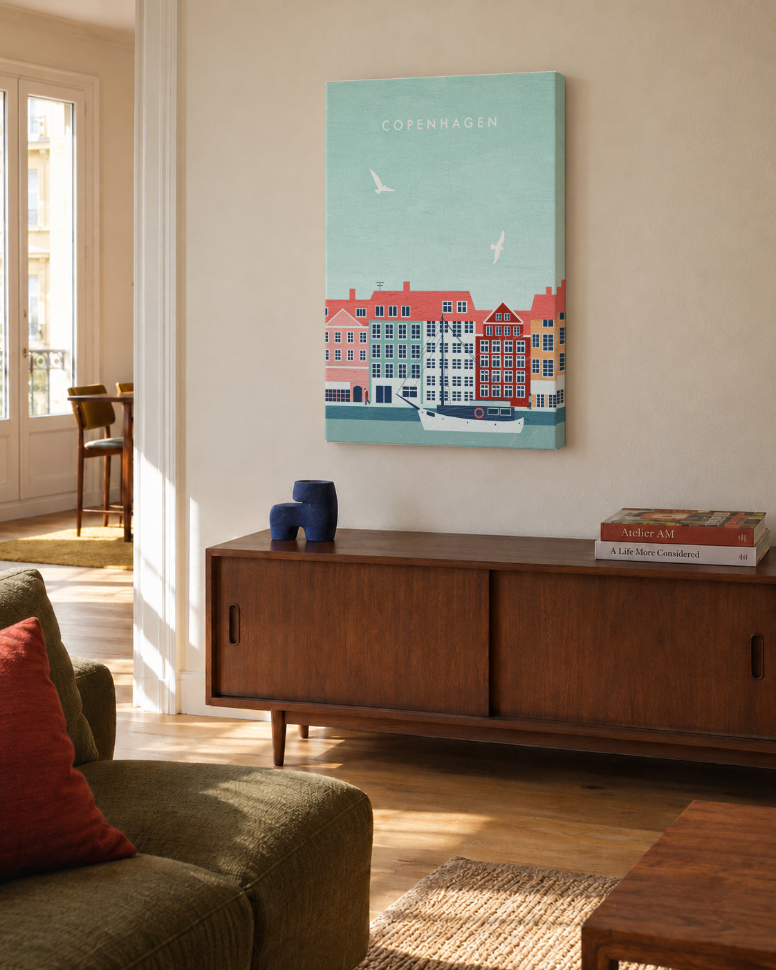 Copenhagen - Unframed canvas in an interior