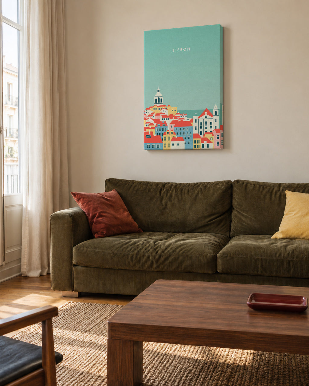 Lisbon - Unframed canvas in an interior