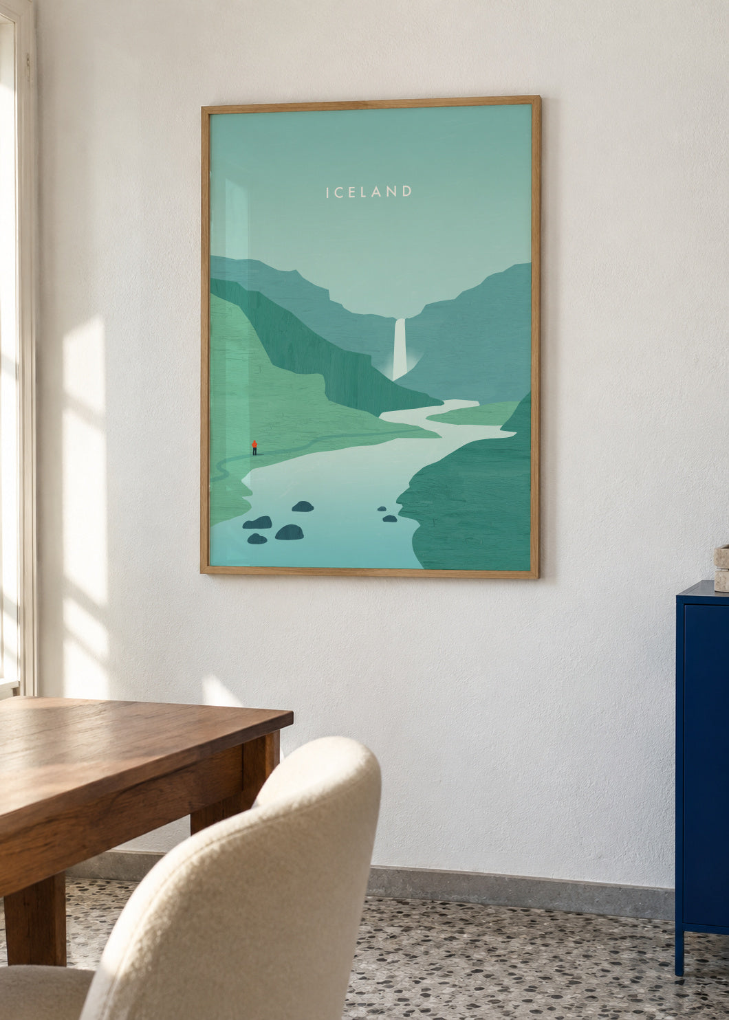 Iceland - Framed poster in an interior