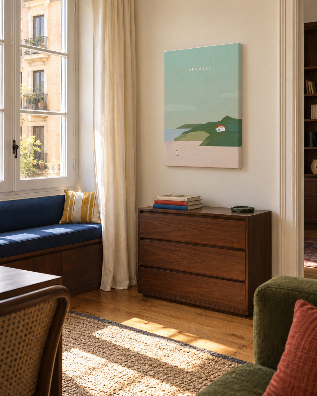Denmark - Unframed canvas in an interior