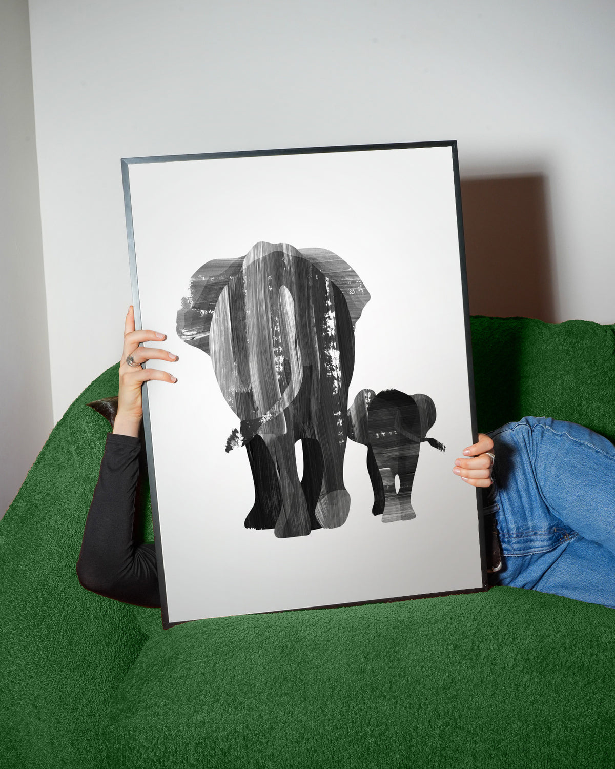 A walk together (black and white) - Framed poster detail
