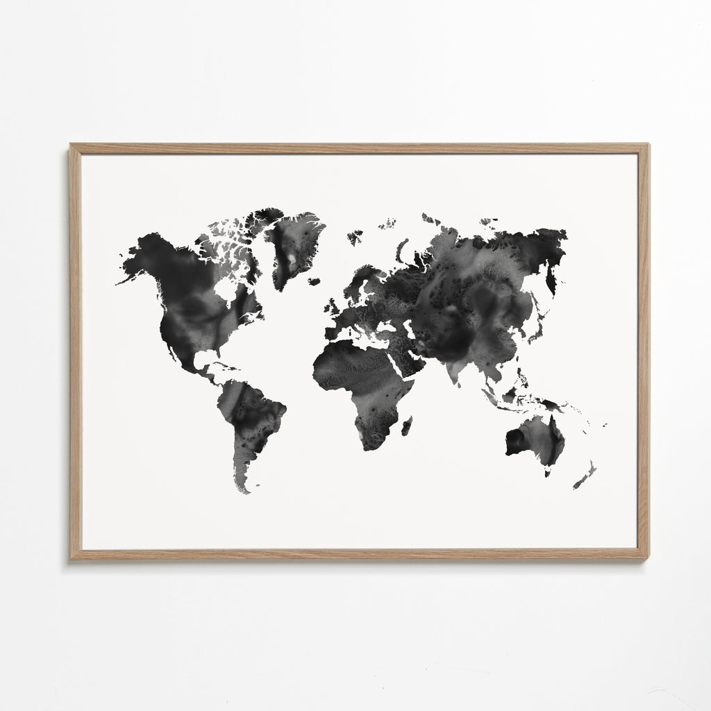 Black and white World Map