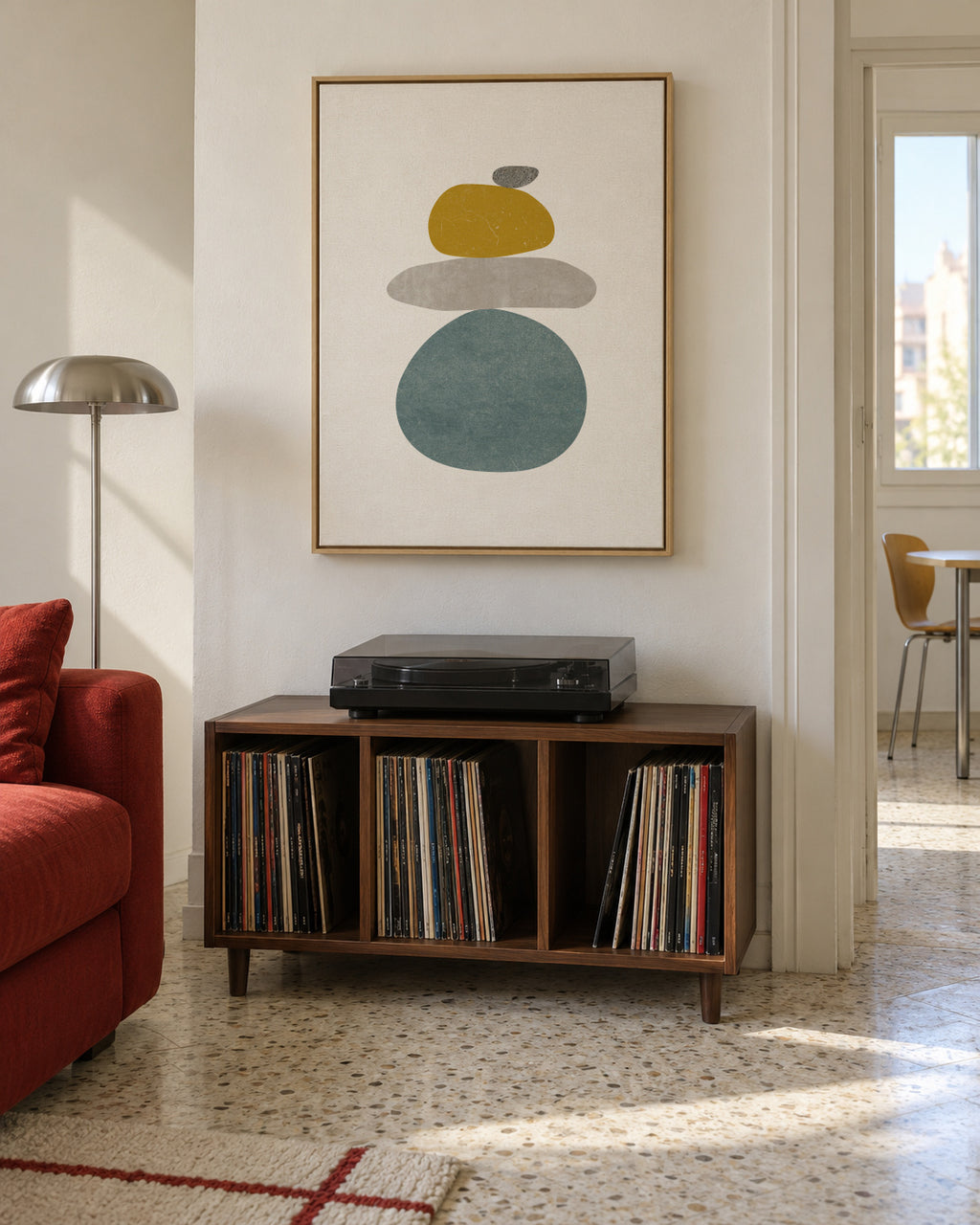 Pebbles N 5 - Framed canvas in an interior