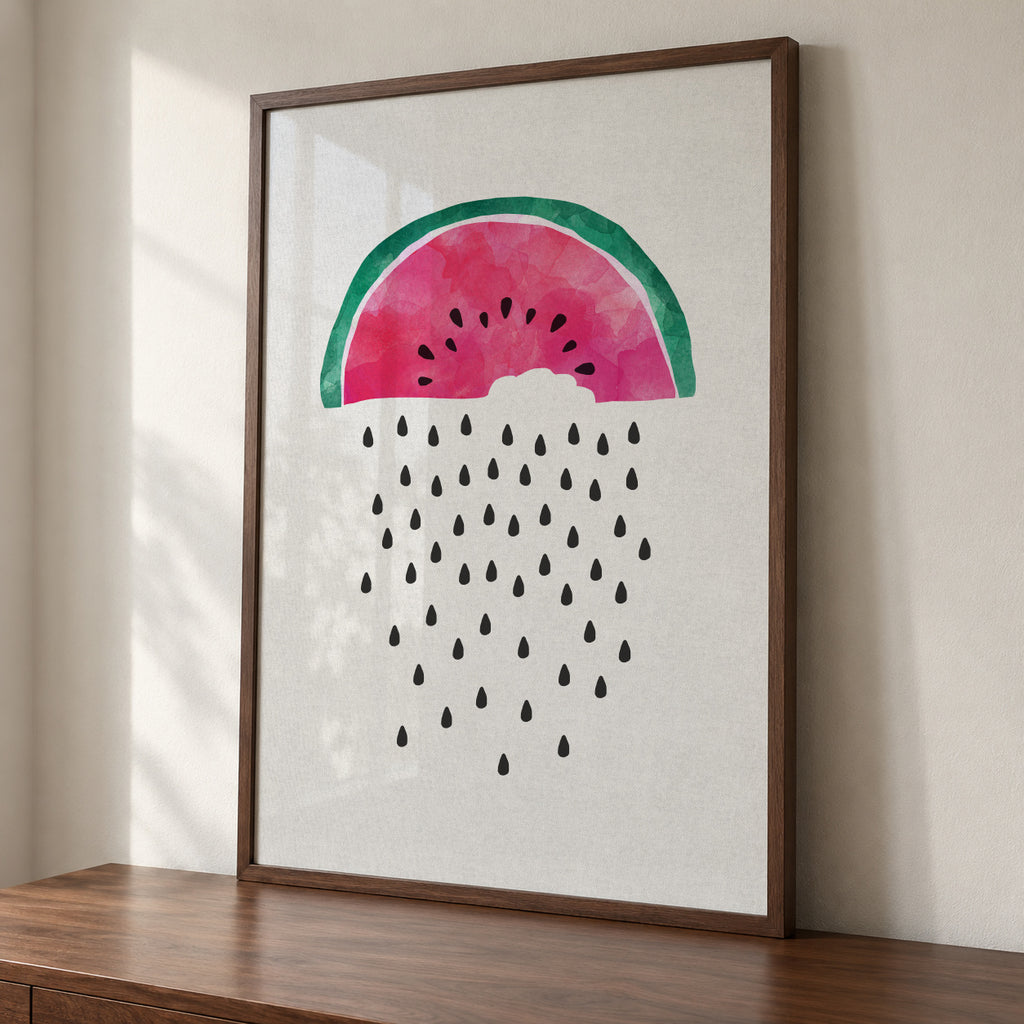 Watermelon rain - Framed poster detail