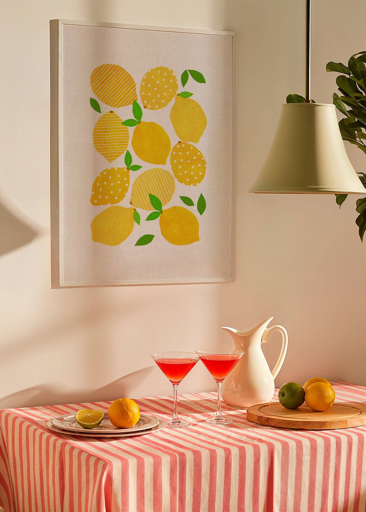 Lemon crowd - Framed poster in an interior