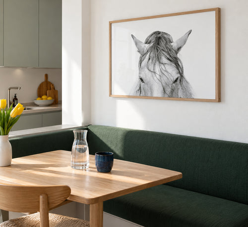 Horses Head 2 - Framed poster in an interior