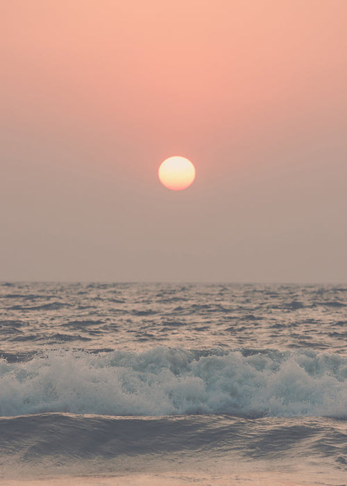 Pink beach sunset