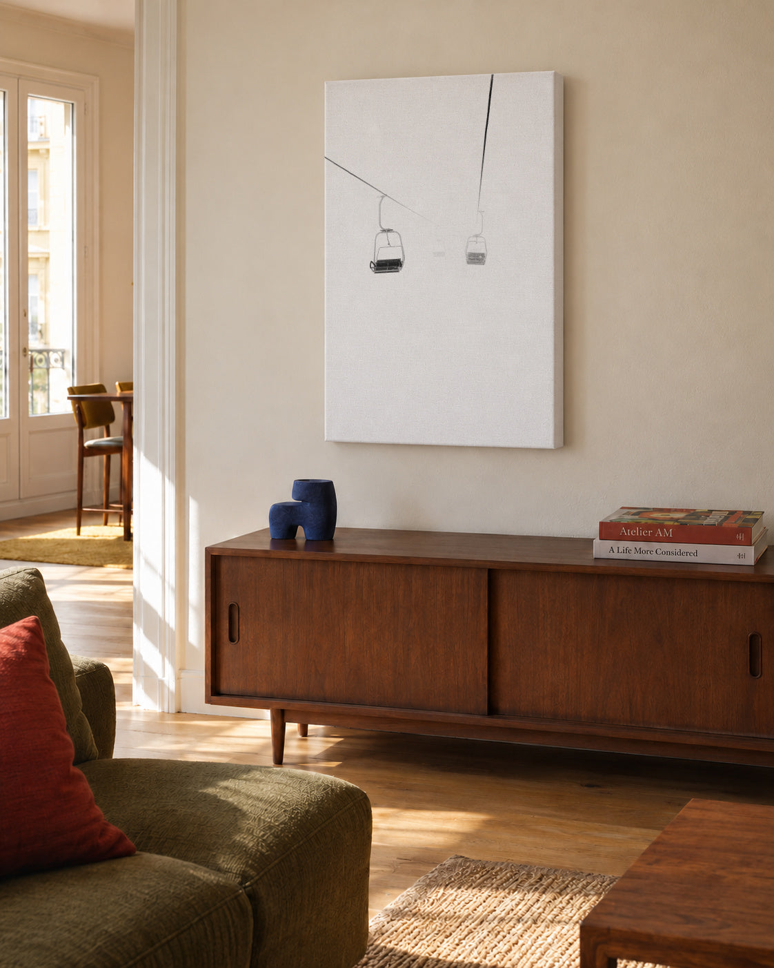 Foggy - Unframed canvas in an interior