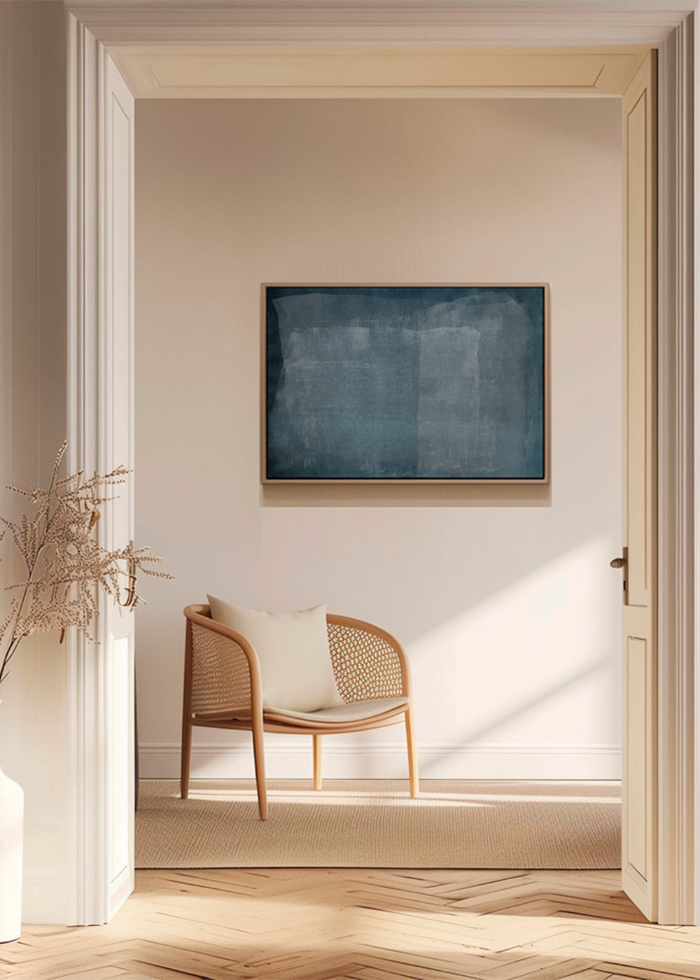 Minimal Abstract Blue Colorfield Painting 05