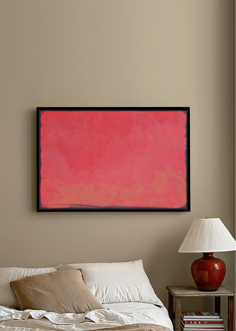 Minimal Abstract Fuschia Colorfield Painting 01