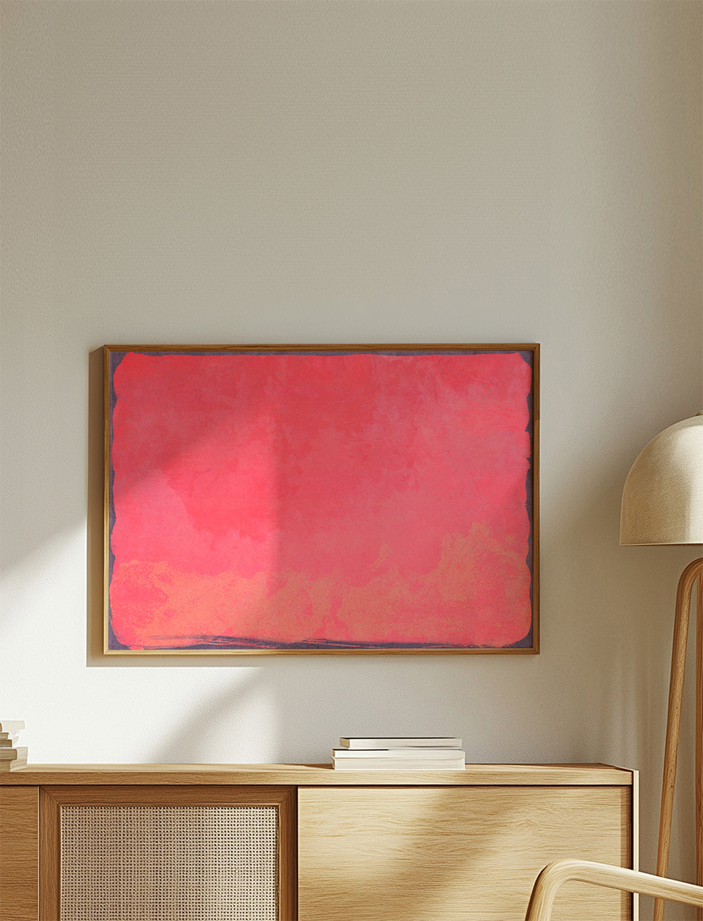 Minimal Abstract Fuschia Colorfield Painting 01