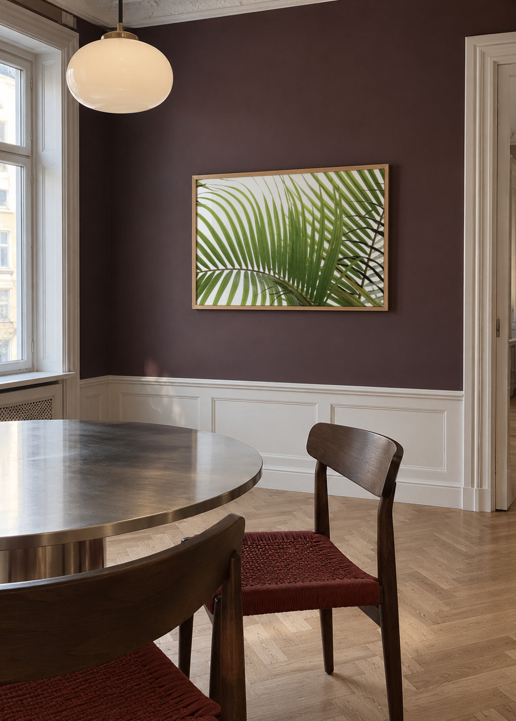 Palm Leaves 02 - Framed poster in an interior