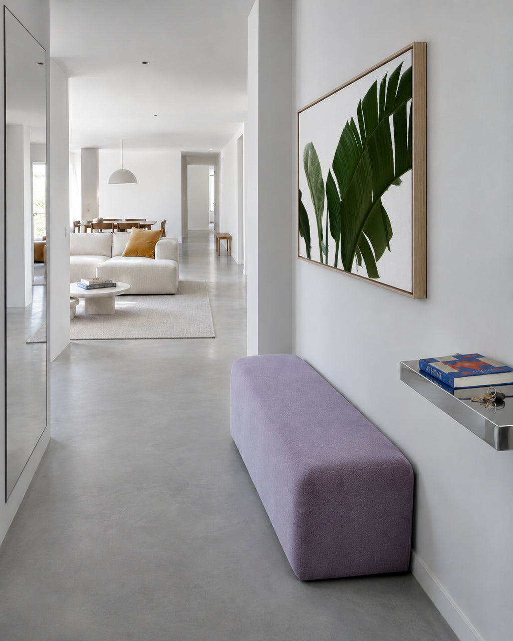 Travellers Palm Leaves 06 - Framed canvas in an interior