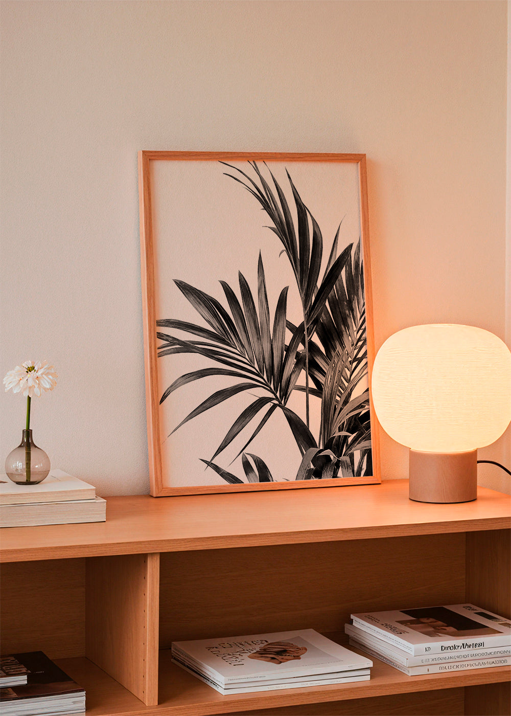 Palm Leaves Black and White 01