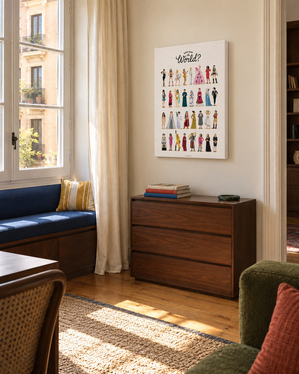 Run the World - Unframed canvas in an interior