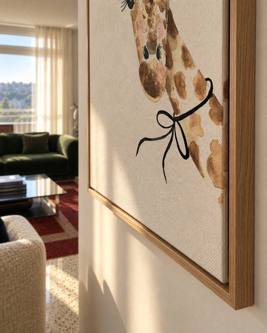 Giraffe - Framed canvas detail