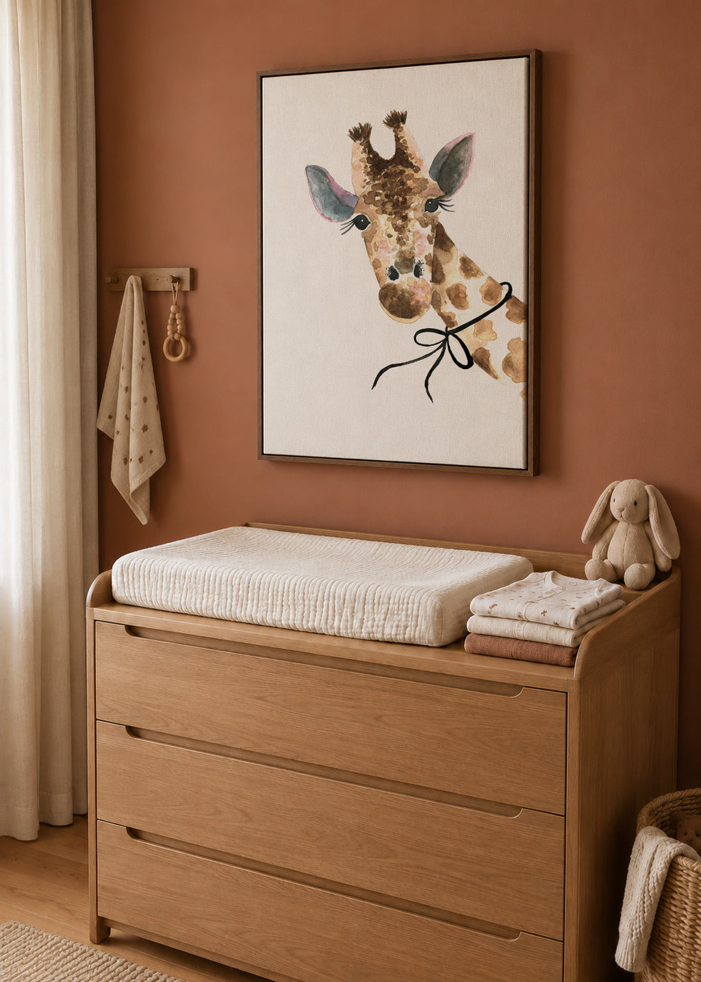 Giraffe - Framed canvas in an interior