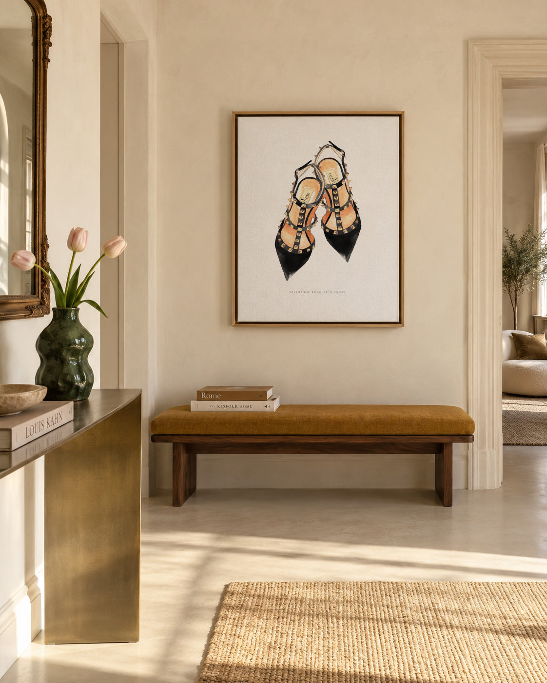 Valentino rock studs - Framed canvas in an interior