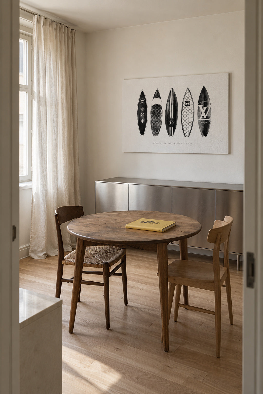 LV Surfboards - Unframed canvas in an interior