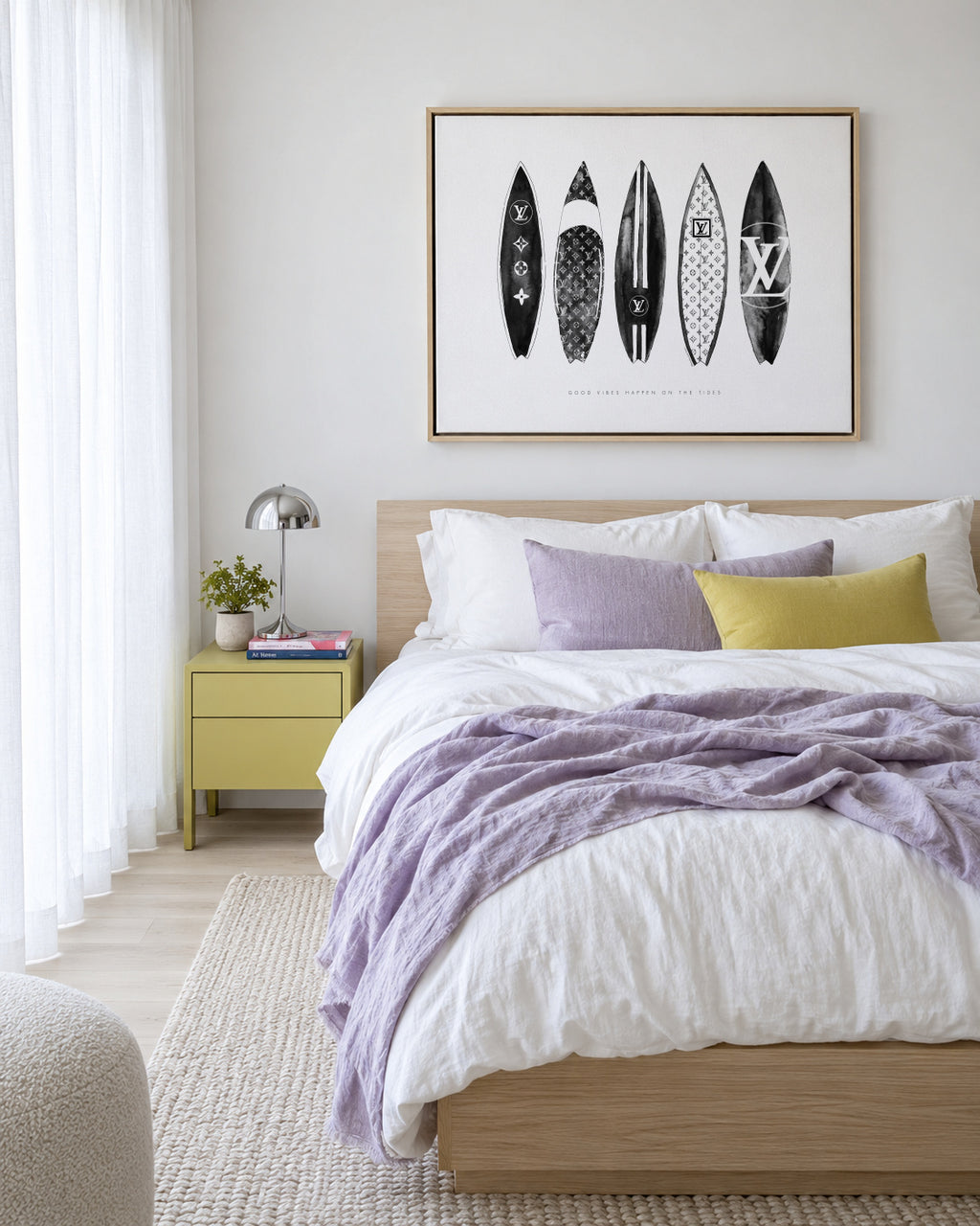 LV Surfboards - Framed canvas in an interior