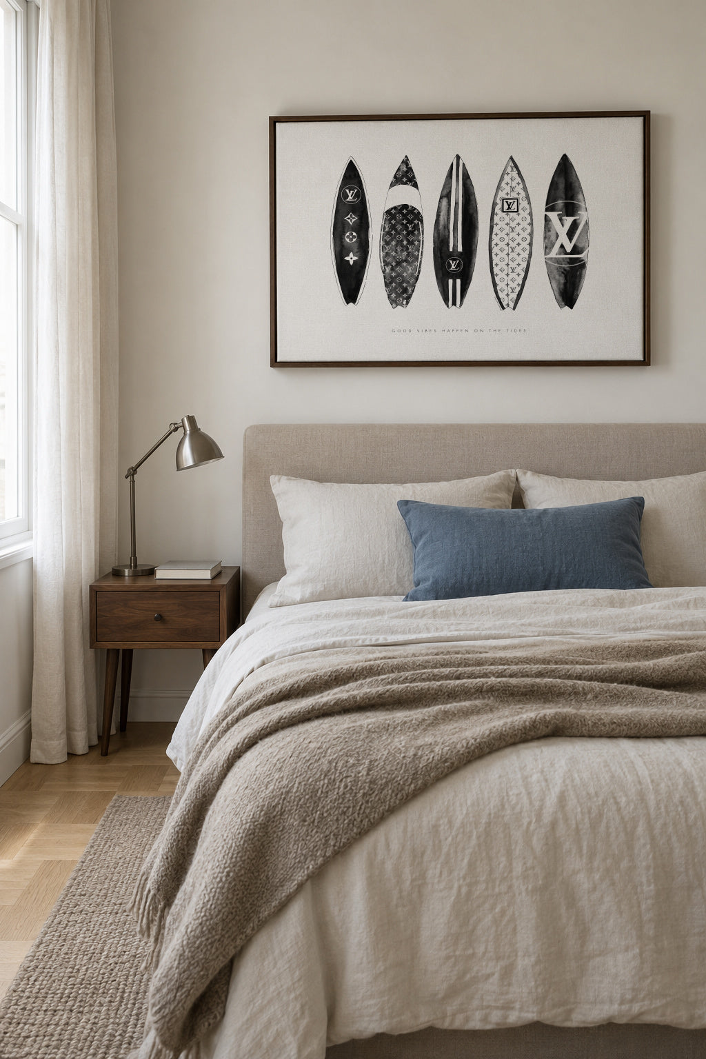 LV Surfboards - Framed canvas in an interior