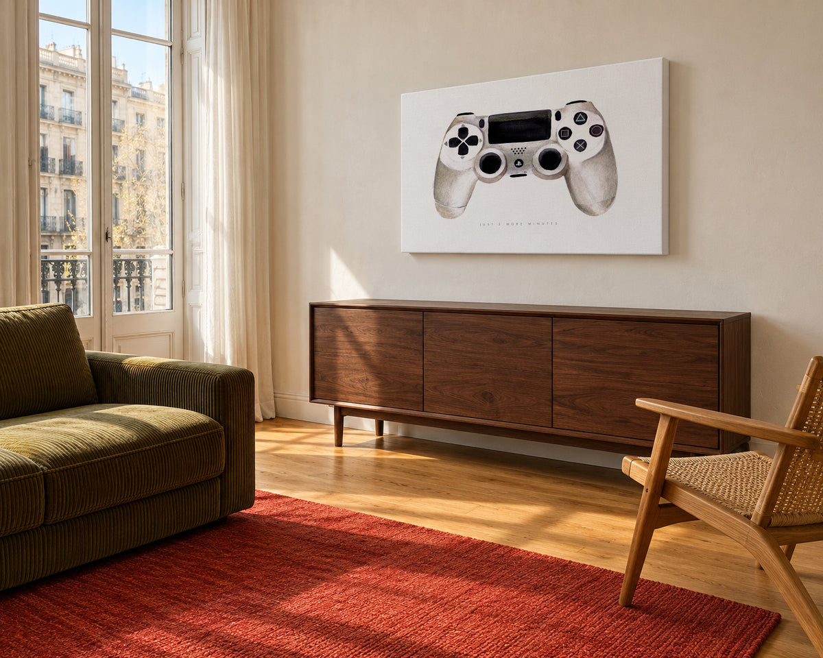 Just 5 - Unframed canvas in an interior
