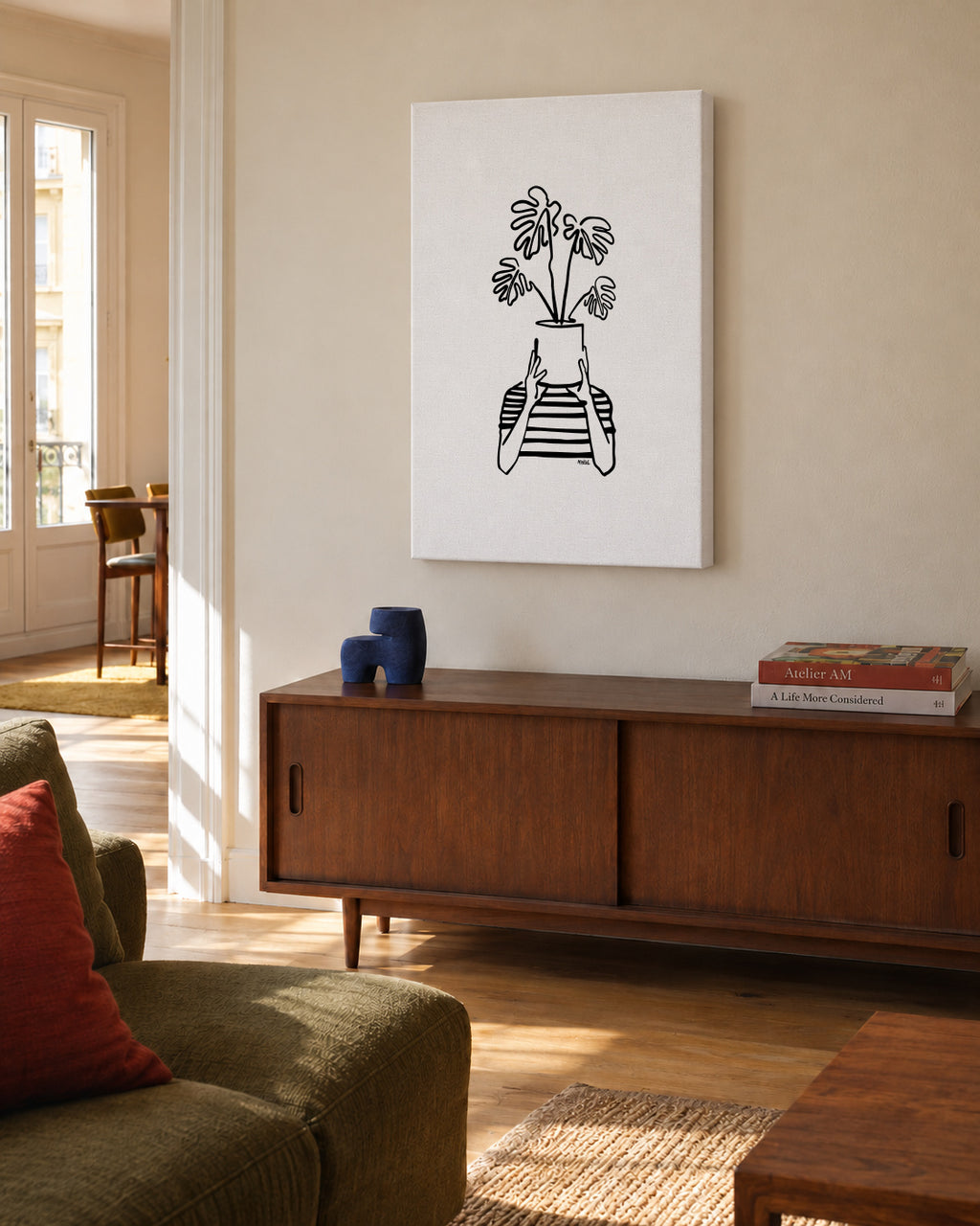 Mood plants - Unframed canvas in an interior
