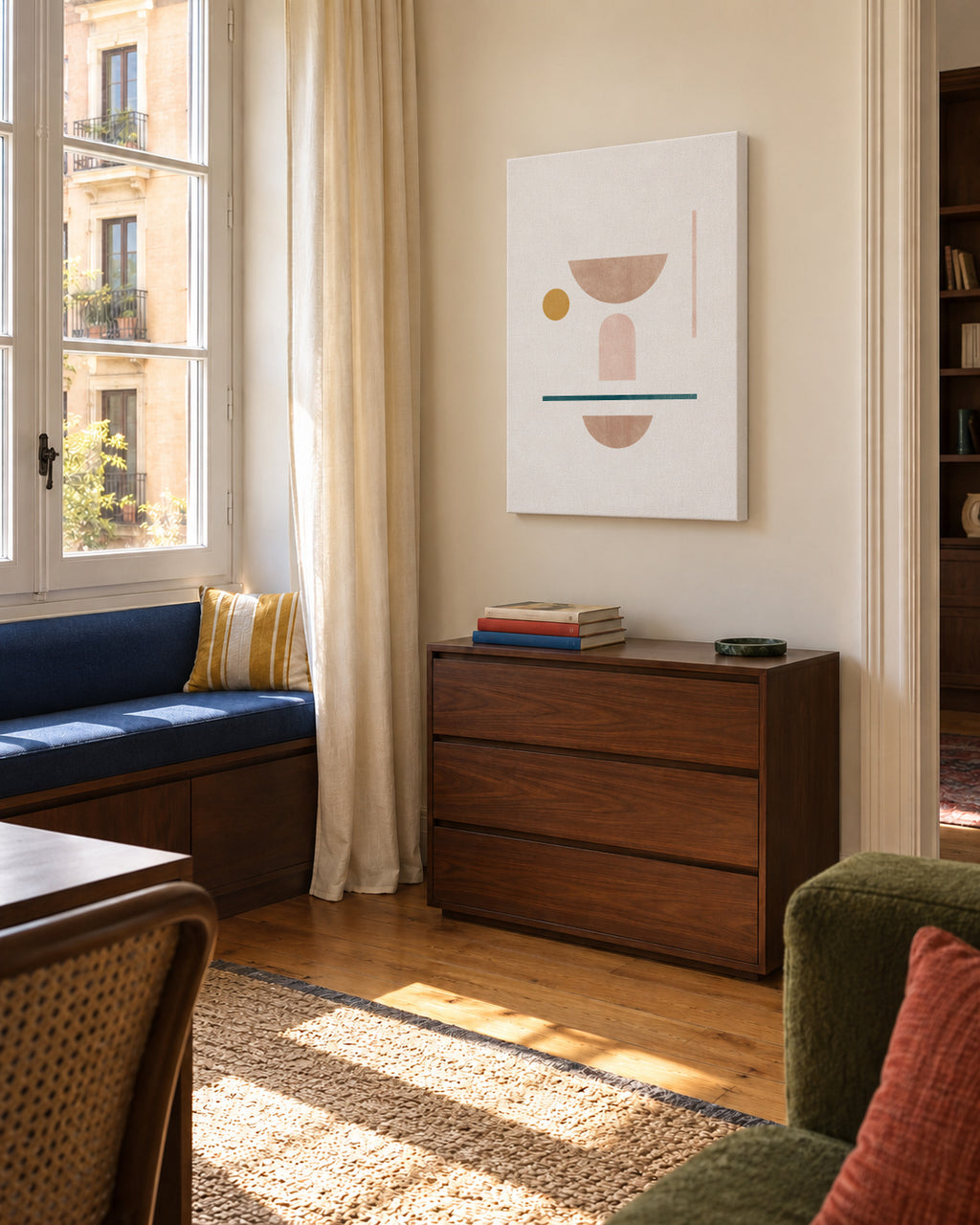 Geometric No 02 - Unframed canvas in an interior