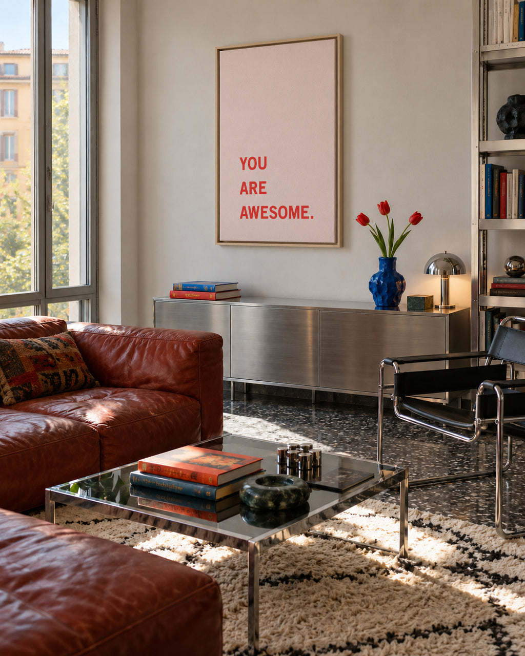 You are awesome! - Framed canvas in an interior