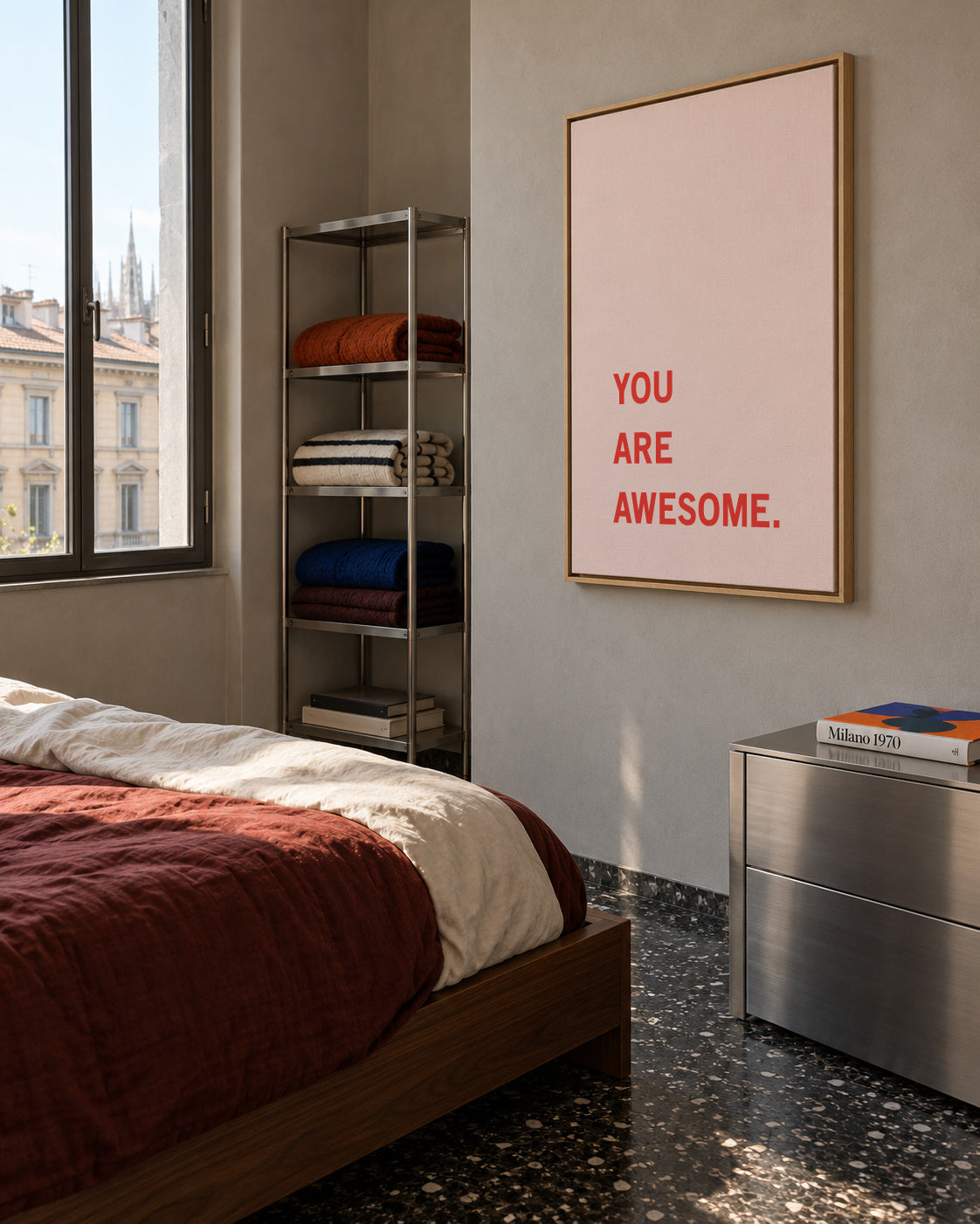 You are awesome! - Framed canvas in an interior