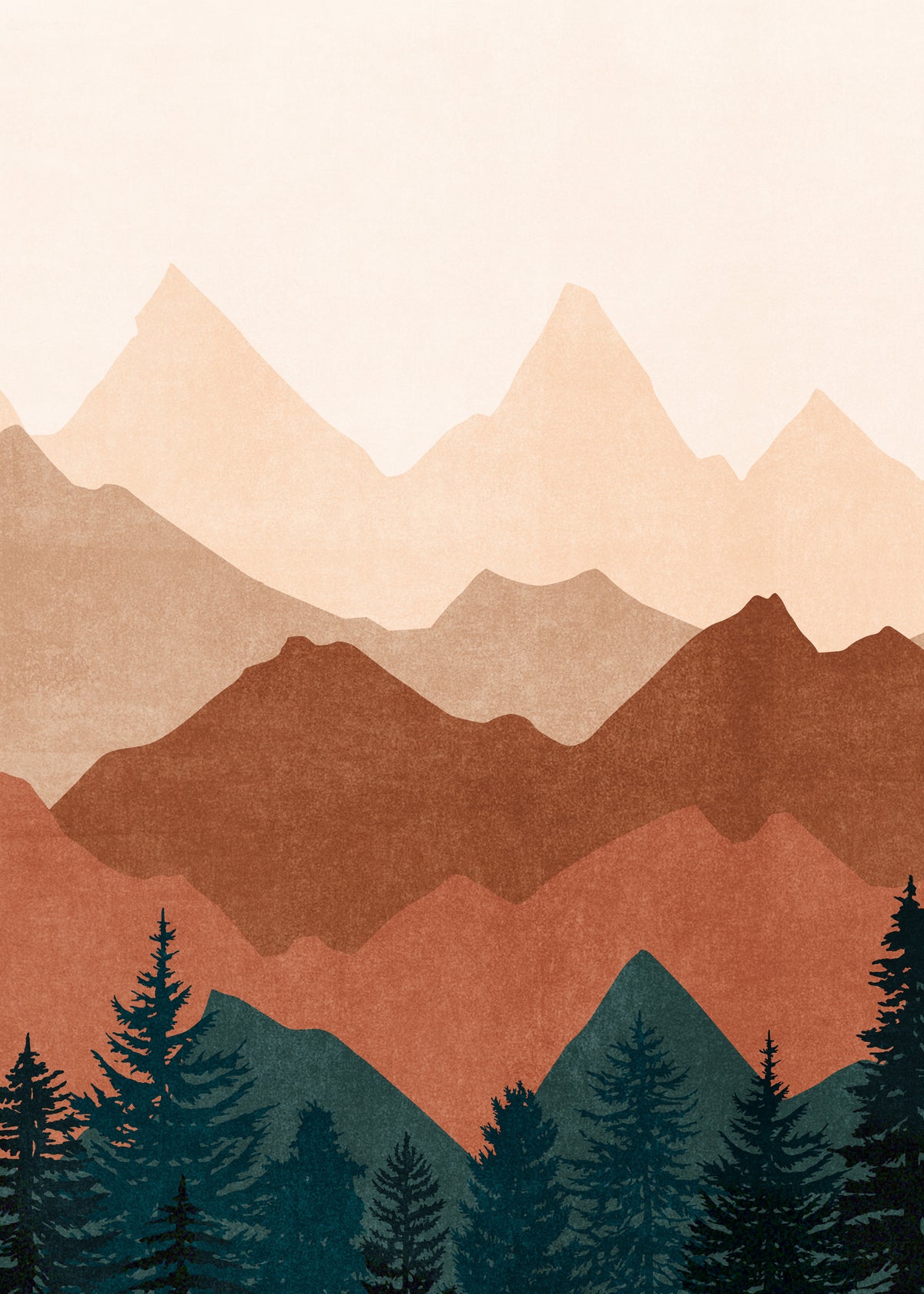 Sunset Peaks 1 - Unframed art print
