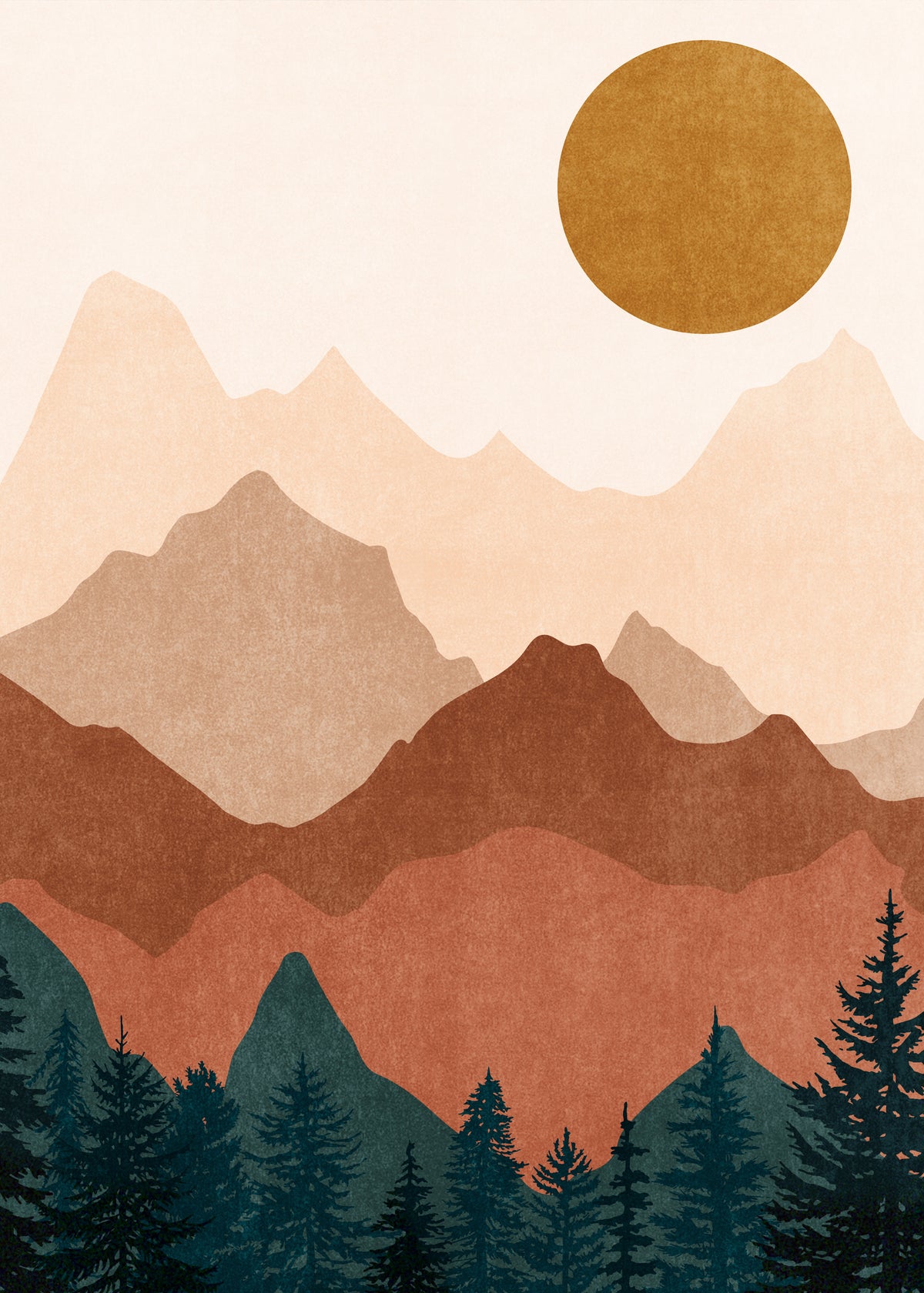 Sunset Peaks 2 - Unframed art print