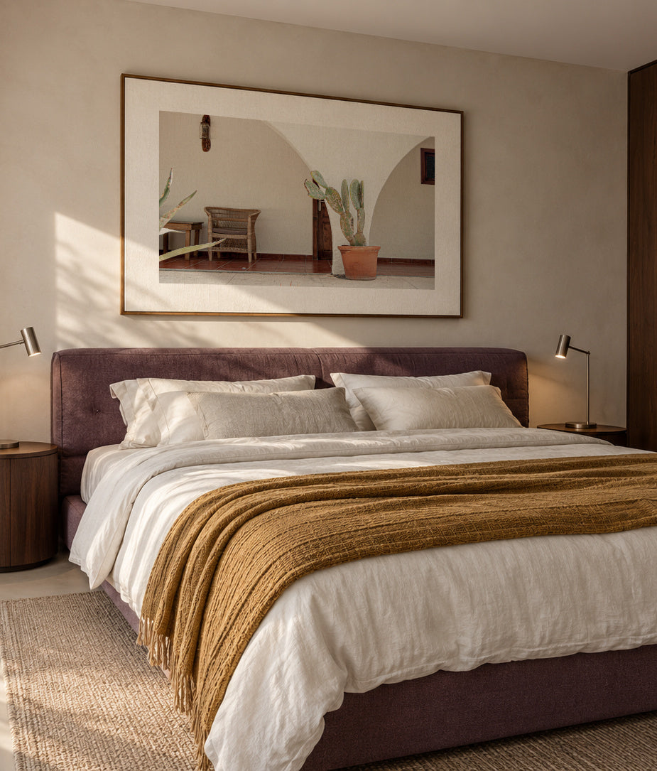 Ibiza IX - Framed canvas in an interior
