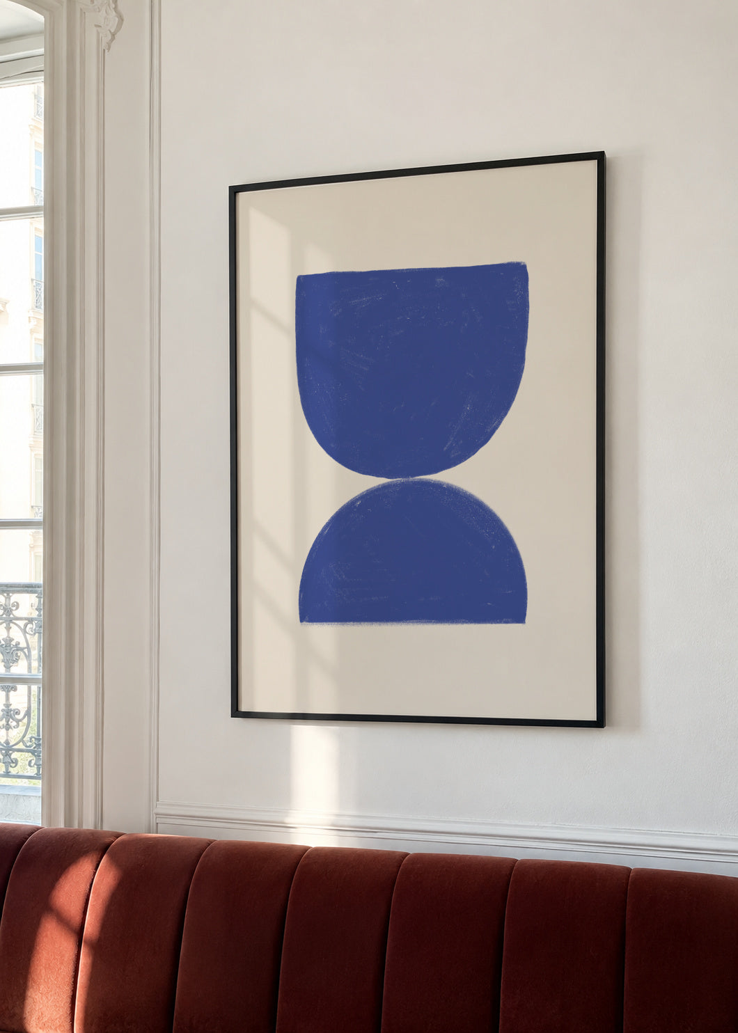 Rumi Blue - Framed poster in an interior